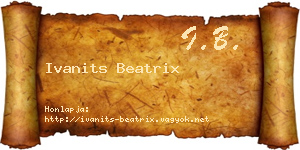 Ivanits Beatrix névjegykártya